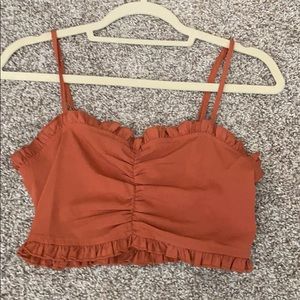 urban outfitters ruffled auburn tank